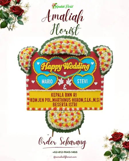 Papan Bunga Pernikahan Serut